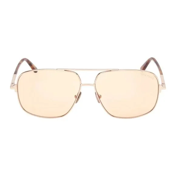 NEW TOM FORD SUNGLASSES GOLD/BROWN MEN AVIATOR EYEWEAR